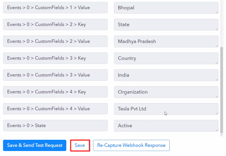 Save the Webhook Response