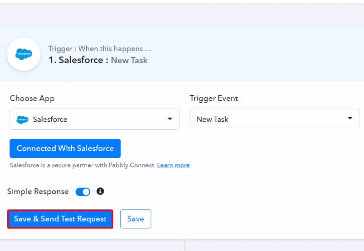 Send Test Request Salesforce