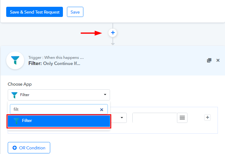 Select Filter for Google Sheets to Gmail Integration