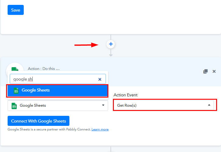 Select Google Sheets for Google Sheets to Gmail Integration