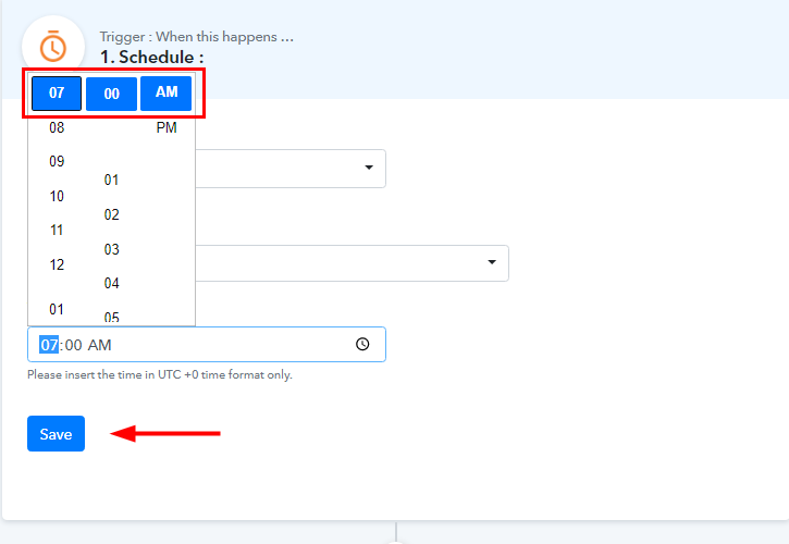 Set the Time for Google Sheets to WhatsApp Integration