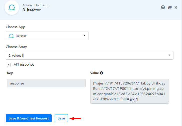 Check & Save Iterator Response for Google Sheets to WhatsApp Integration