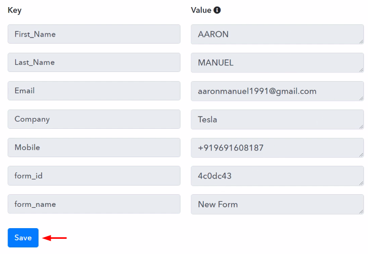 Check & Save Test Data for Elementor to Google Sheets