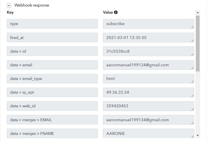 Check and Save Test Trigger Response