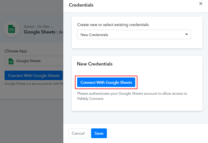 Connect with Google Sheets