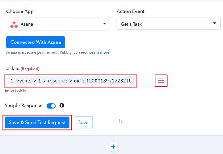 Map Task Id & Send Test Request for Asana to Google Sheets
