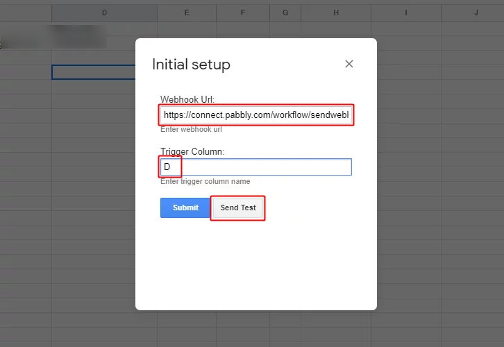 Test Trigger for Google Sheets to Gmail Integration