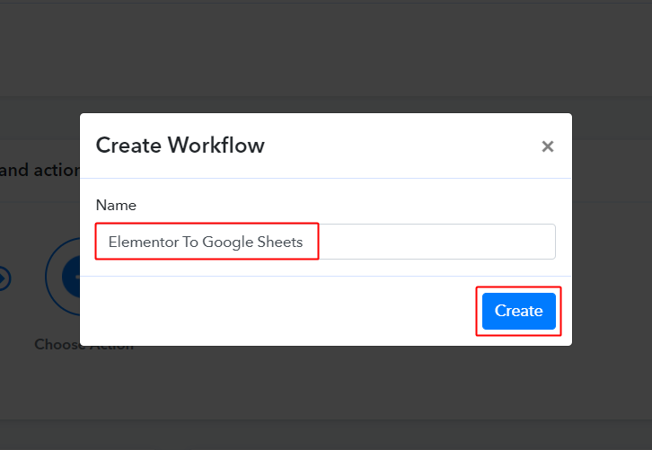 Workflow for Elementor to Google Sheets