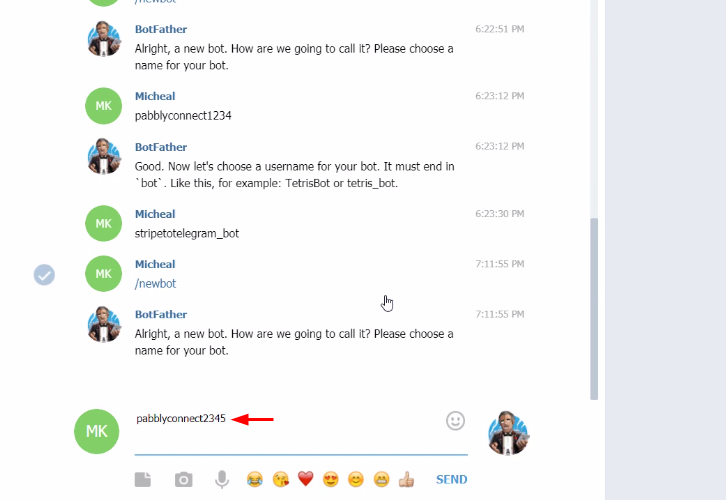 Bot Name to Send Telegram Messages for New Form Submissions