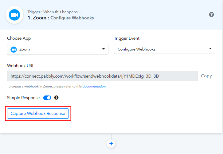 Capture Webhook Response for Zoom to Google Sheets Integration