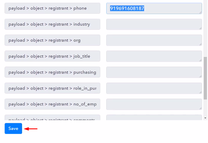 Check & Save Trigger Response to Send Zoom Meeting Invite via SMS