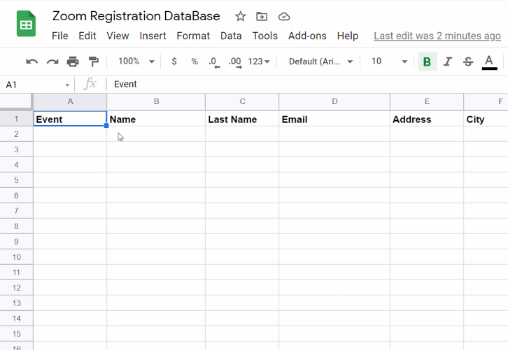 Create Google Sheet to Add Zoom Registrants to Google Sheets