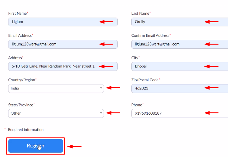 Make Registration to Send Zoom Invite on WhatsApp