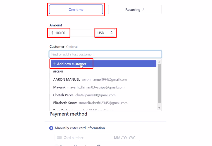 Make a Payment to Notify Team Members about Stripe Payments