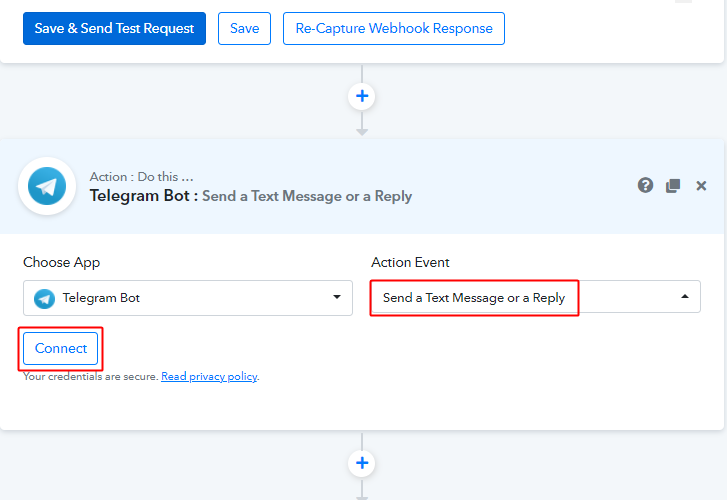 Select Event & Connect with Telegram to Send Telegram Messages on Form Submissions