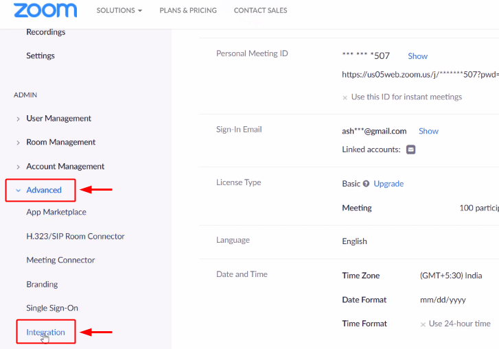 Zoom Advanced Integration