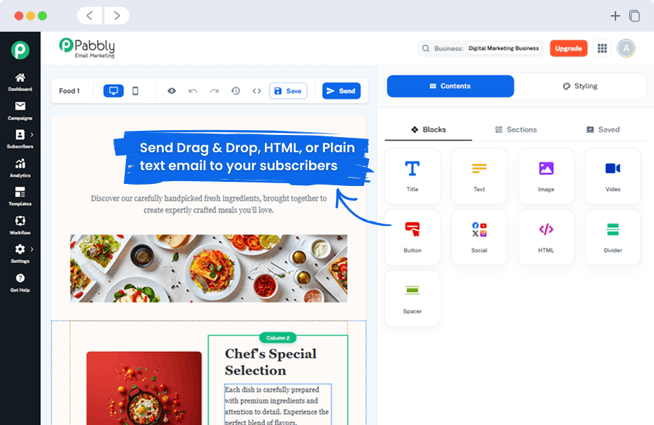 Send Drag & Drop, HTML, or Plain text email to your subscribers (2) (1)